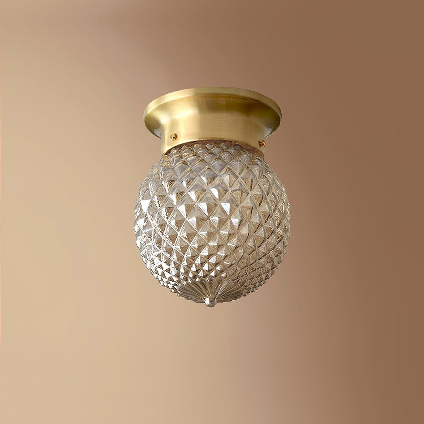 Reeded Globe Flush Overhead fixture Ceiling Light