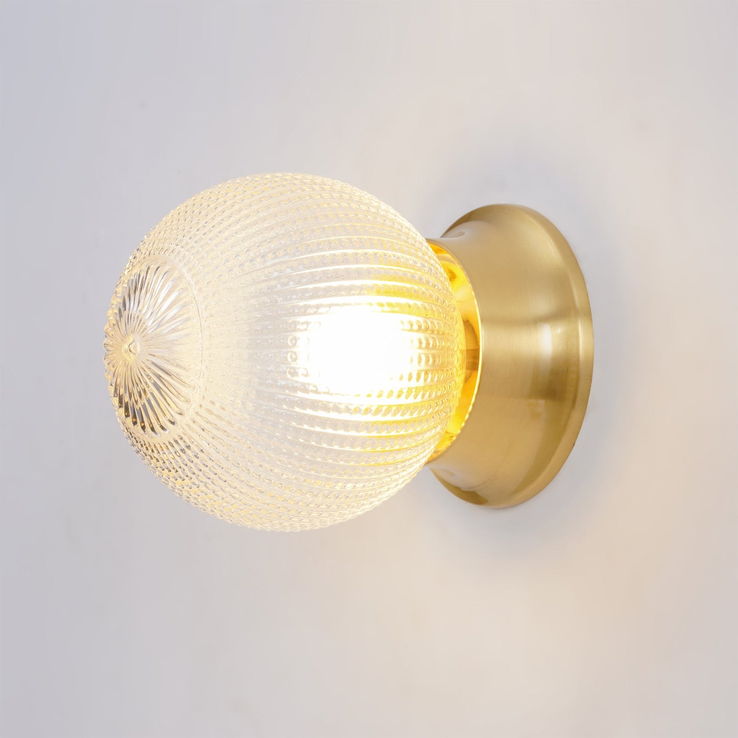 Reeded Globe Flush Overhead fixture Ceiling Light