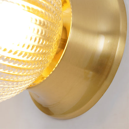 Reeded Globe Flush Overhead fixture Ceiling Light