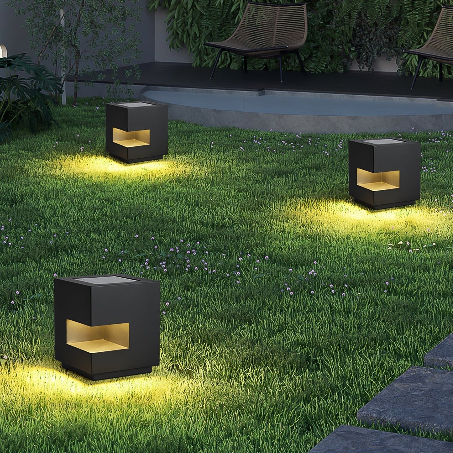 Regular Cube Post Floodlight Outdoor Light