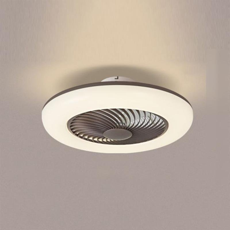 Modern Round Flush Mount Bladeless Ceiling Fans with LED Lights