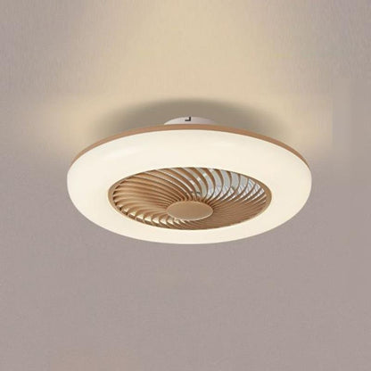 Modern Round Flush Mount Bladeless Ceiling Fans with LED Lights