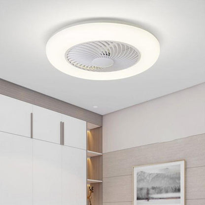 Modern Round Flush Mount Bladeless Ceiling Fans with LED Lights