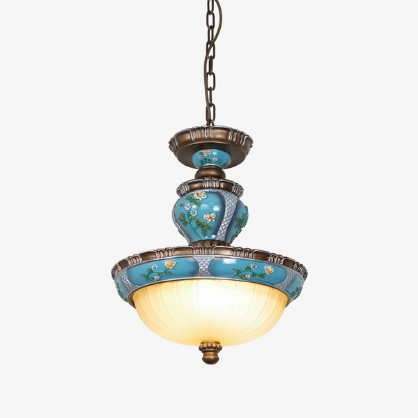 Retro Floral Resin Droplight Pendant Light