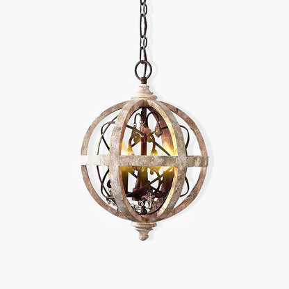 Retro Globe Weathered Gasolier Chandelier