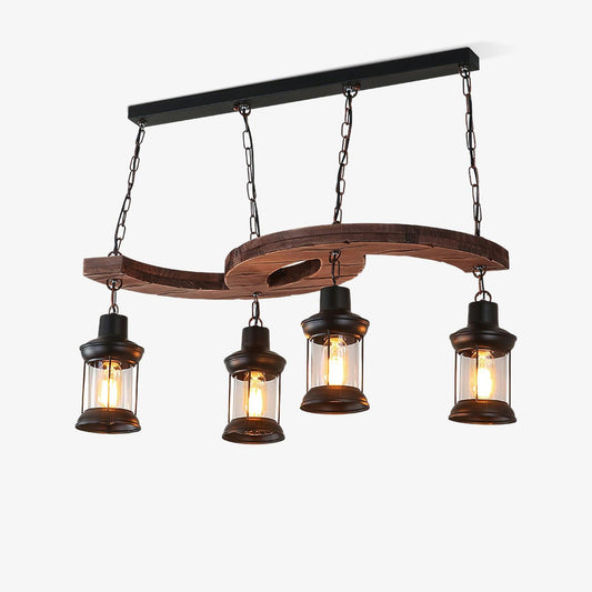 Retro Boat Wood Ceiling fixture Chandelier