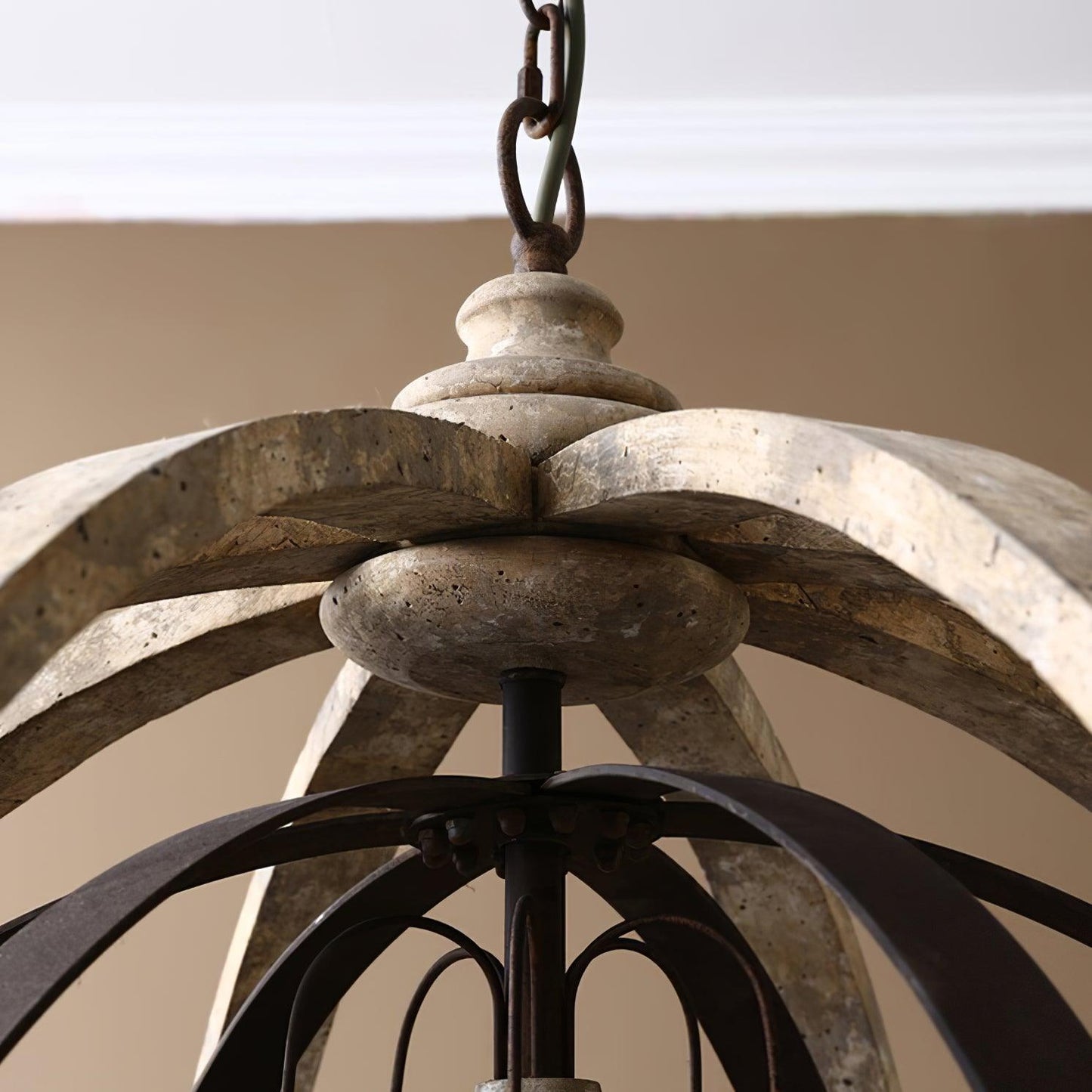 Retro Globe Weathered Gasolier Chandelier