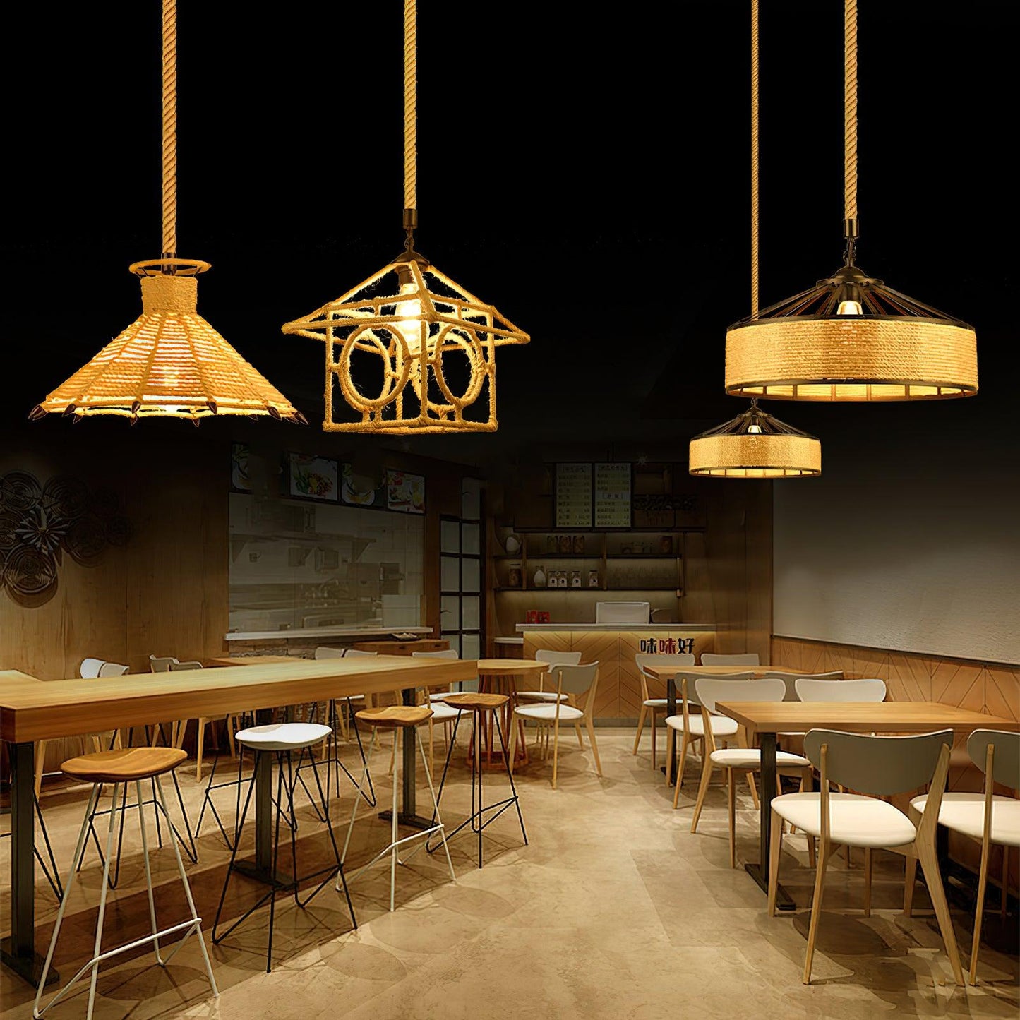 Retro Hemp Rope Exquisite Houselight Pendant Light