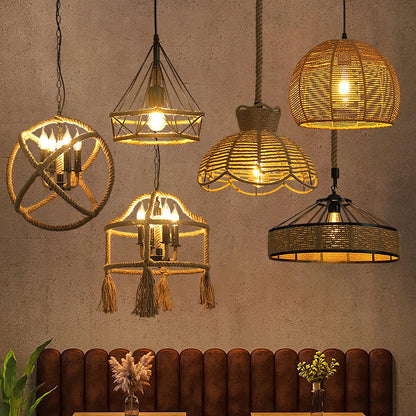 Retro Hemp Rope Exquisite Houselight Pendant Light