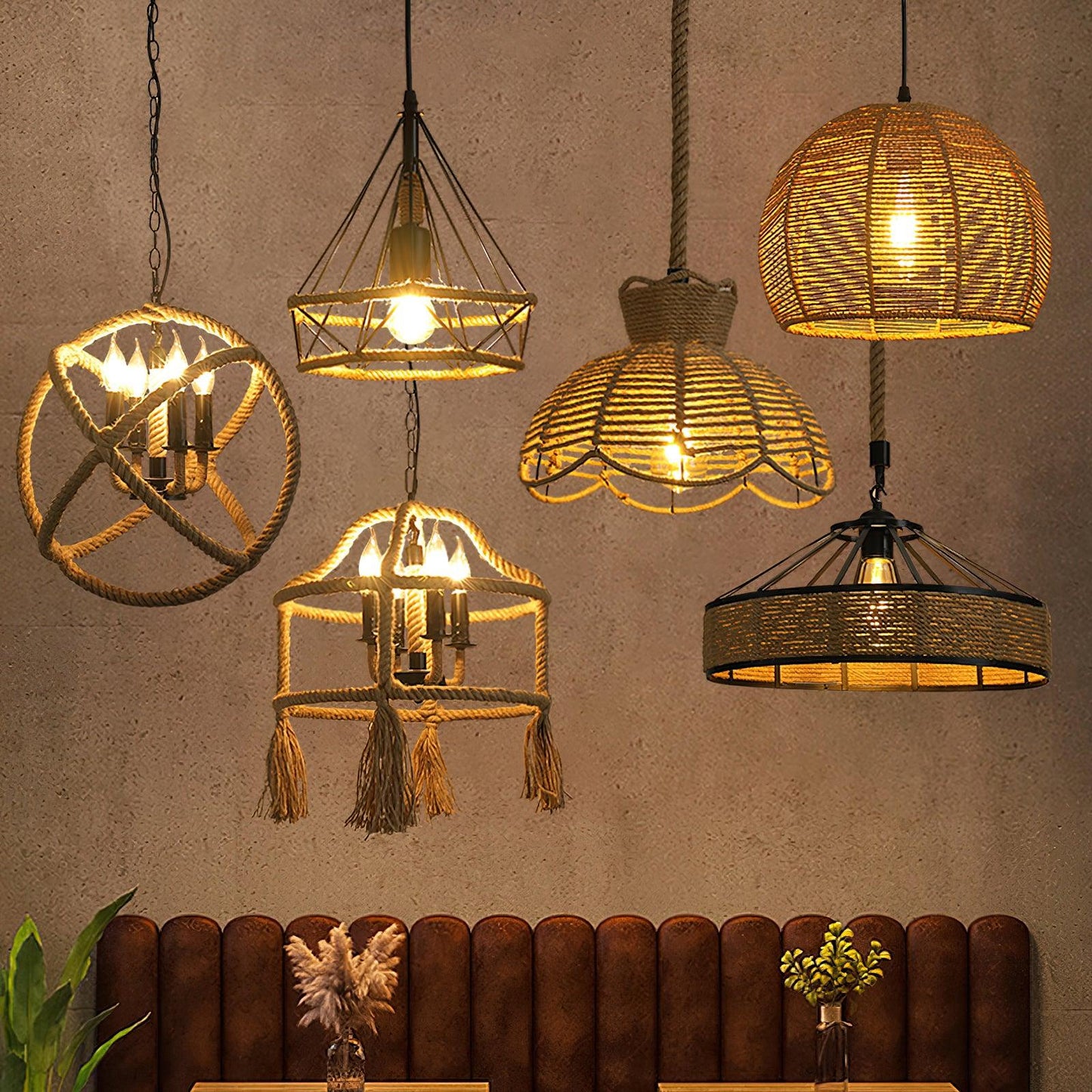 Retro Hemp Rope Interesting Houselight Pendant Light