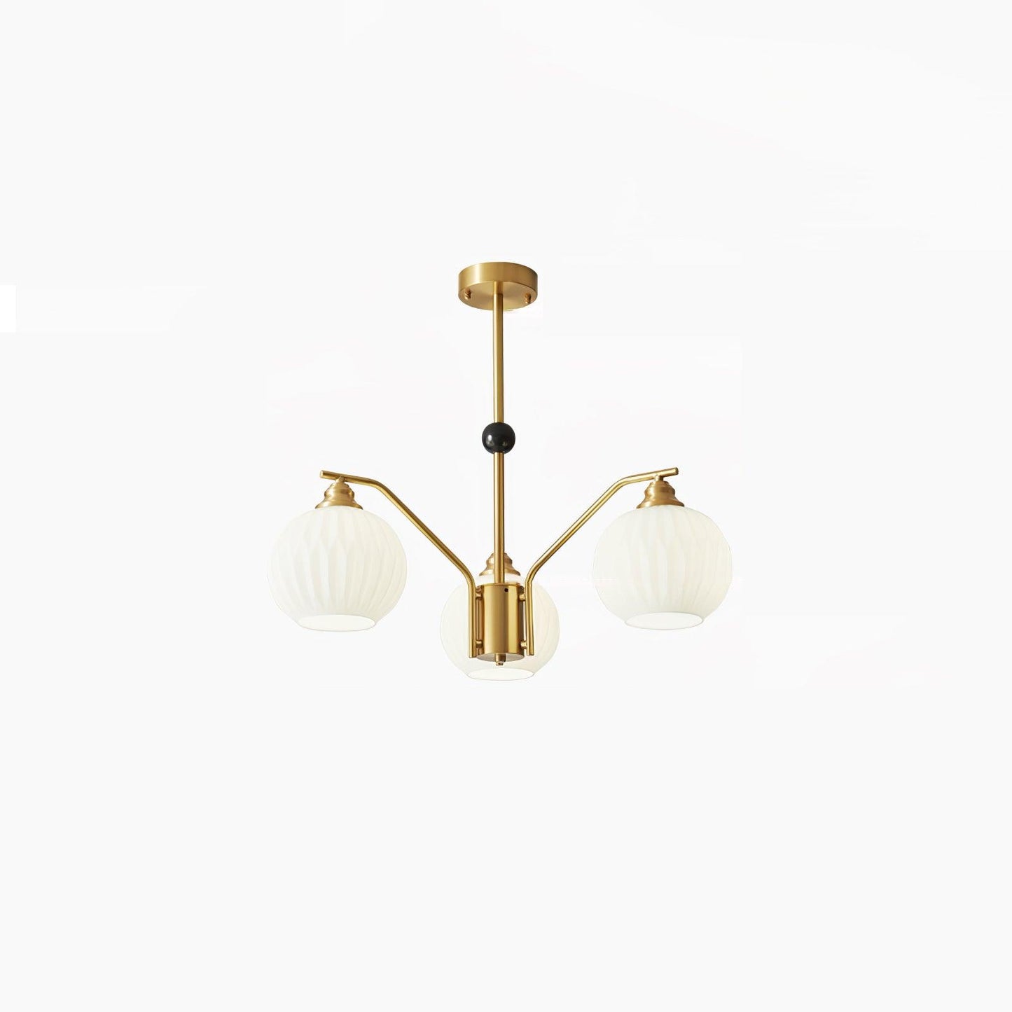 Ribbed Glass Gold Pendant light Chandelier