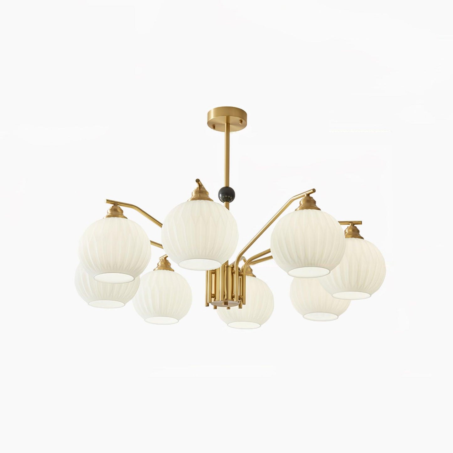 Ribbed Glass Gold Pendant light Chandelier