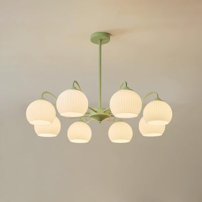 Ribbed Glass Matcha Electrolier Chandelier