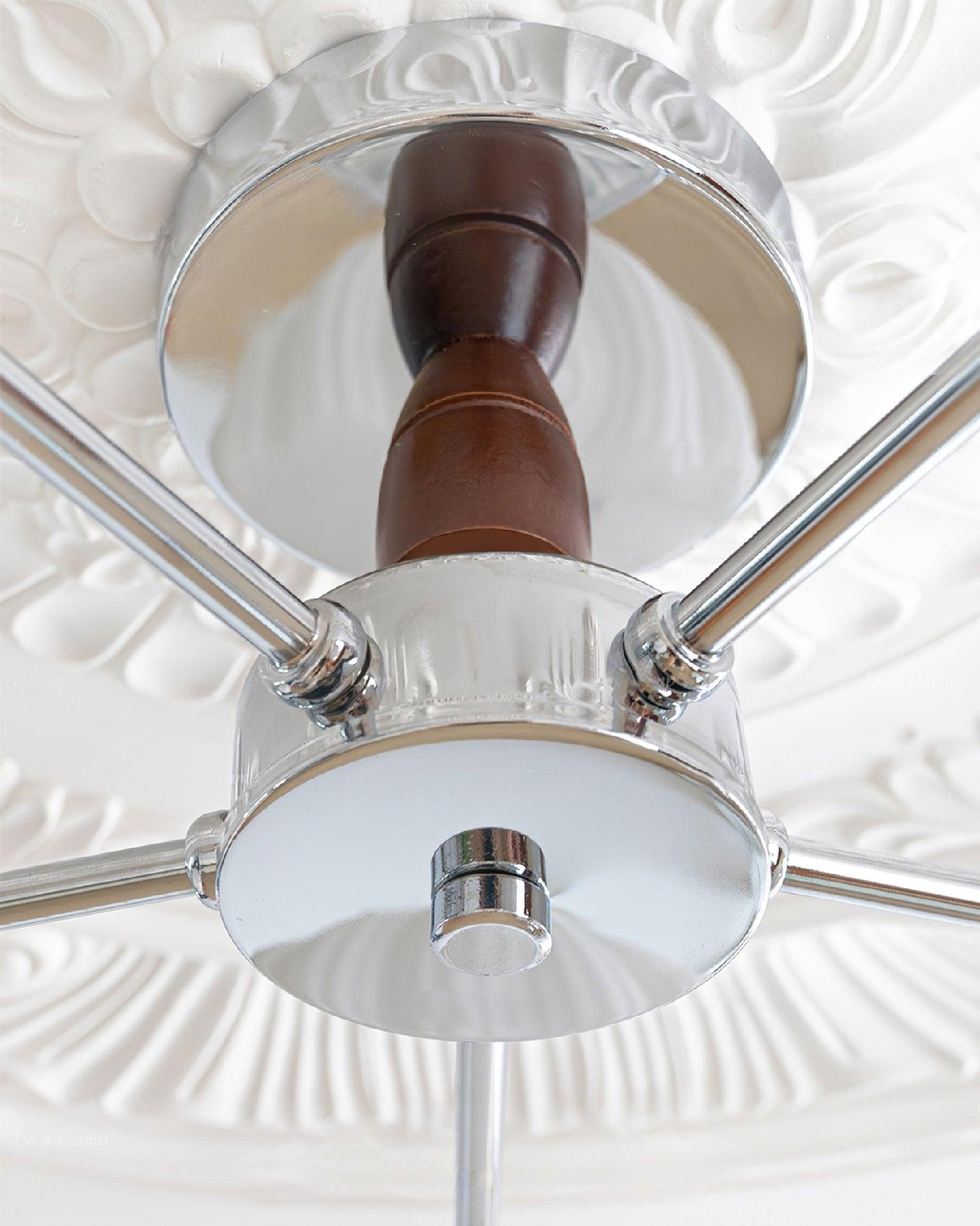 Ribbed Walnut Flush mount light Ceiling Lamp