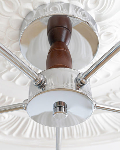 Ribbed Walnut Flush mount light Ceiling Lamp