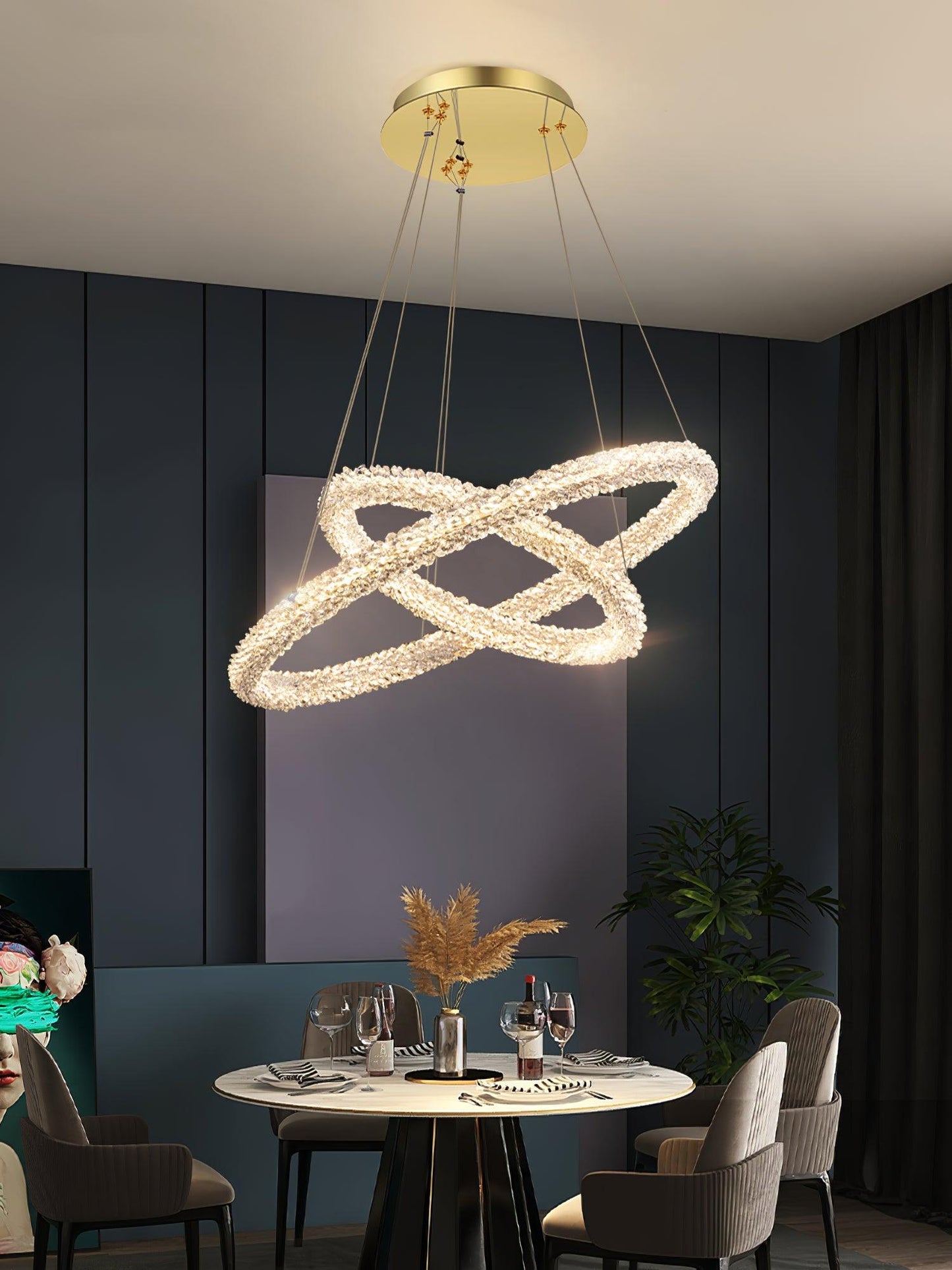 Ring Crystal Ceiling fixture Chandeliers