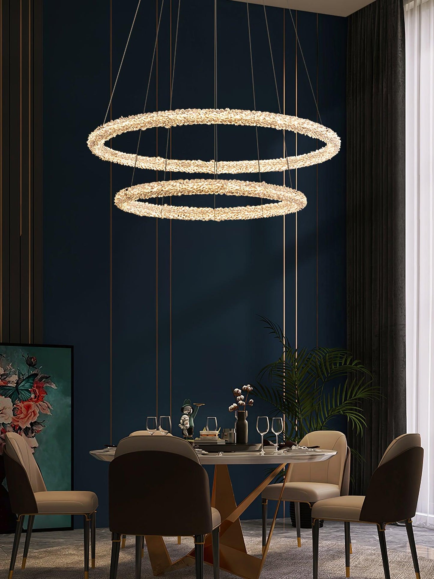 Ring Crystal Ceiling fixture Chandeliers