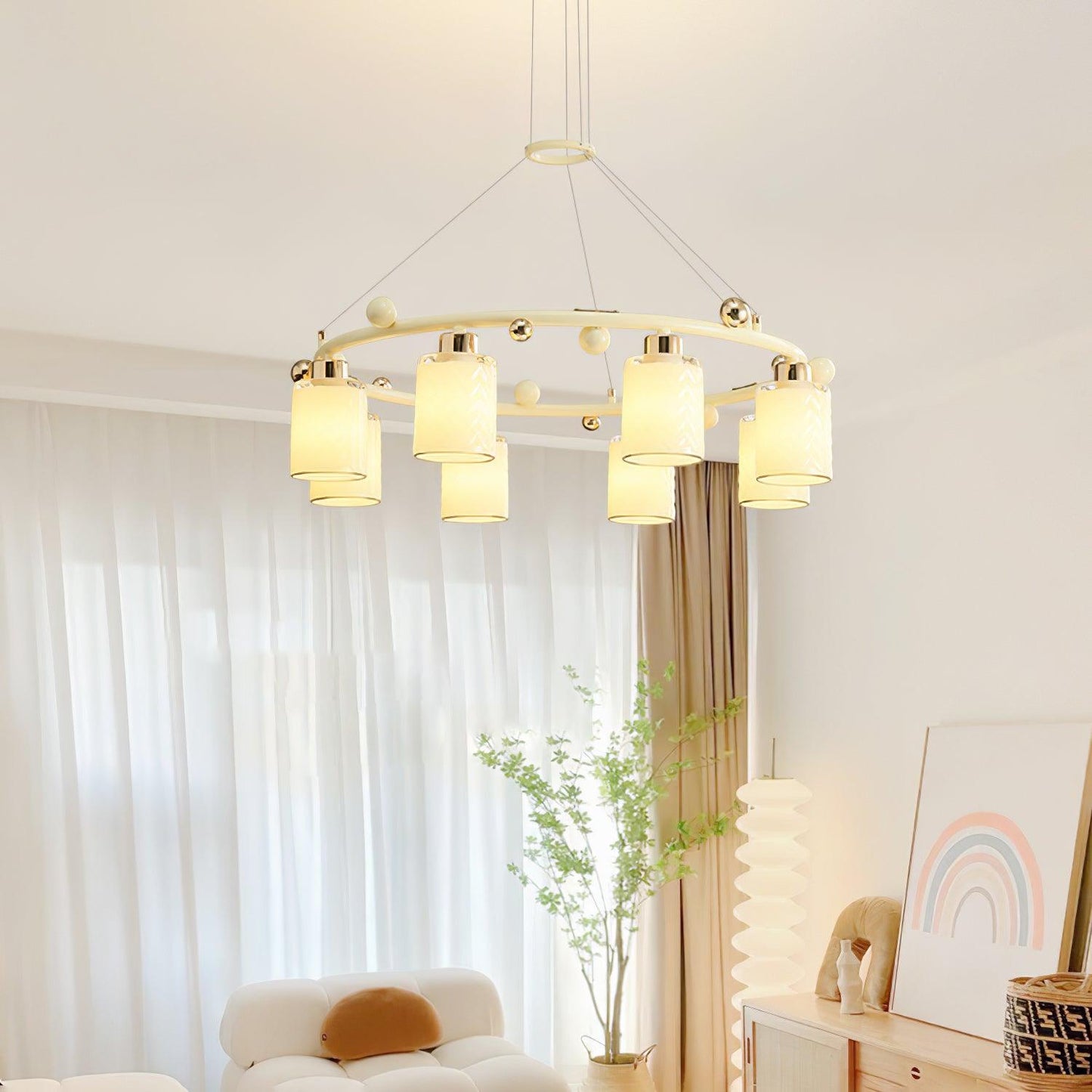 Ring Glass Cup Electrolier Chandelier