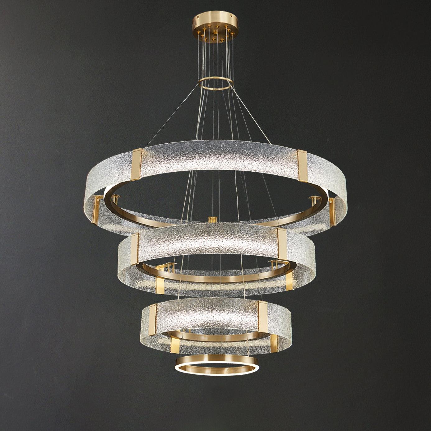 Ripple Glass Gasolier Chandelier