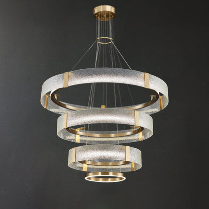 Ripple Glass Gasolier Chandelier