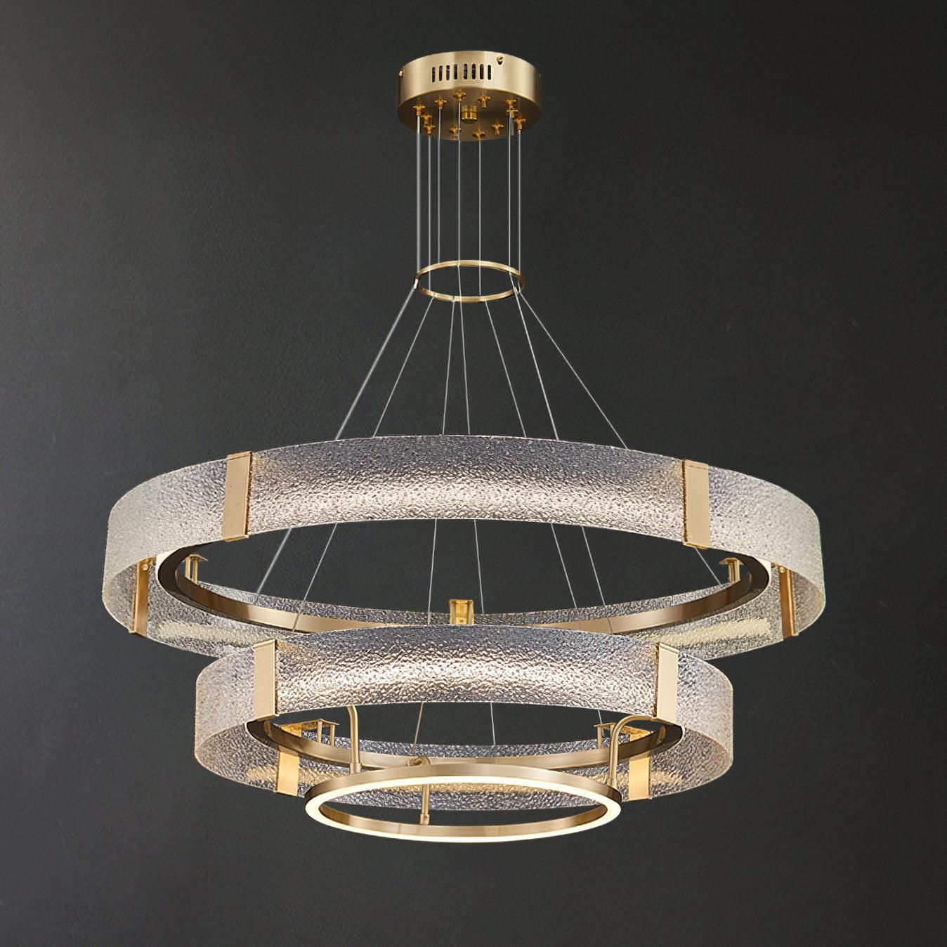 Ripple Glass Gasolier Chandelier