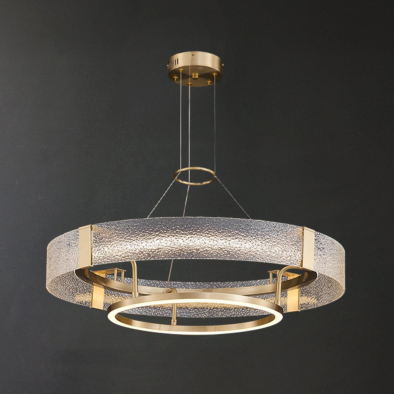 Ripple Glass Gasolier Chandelier