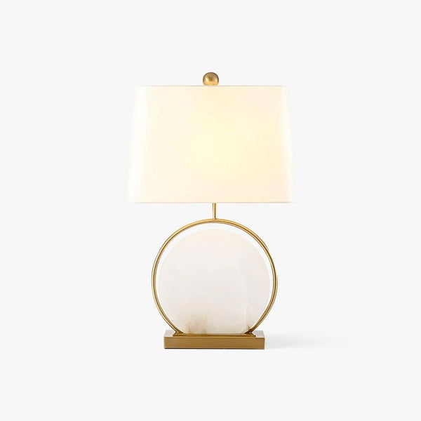 Roma White Marble Side table lamp Table Lamp