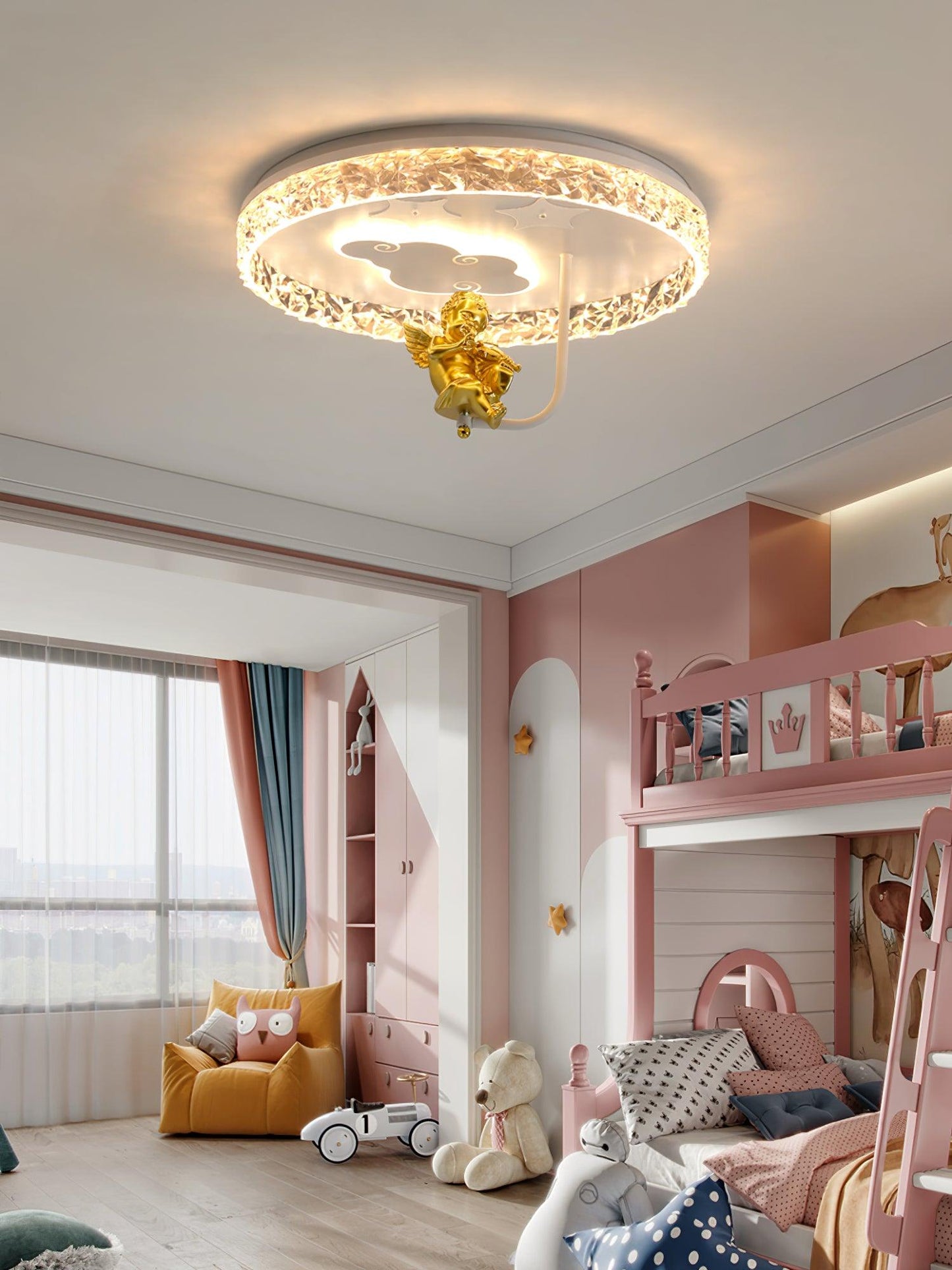 Round Carousel Children's Overhead fixture Ceiling Lamp