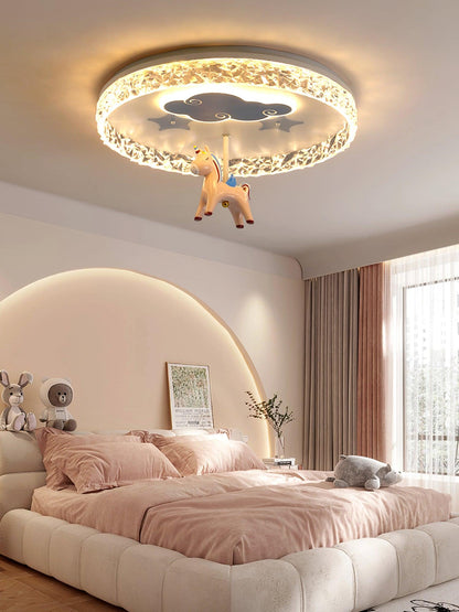 Round Carousel Children's Overhead fixture Ceiling Lamp