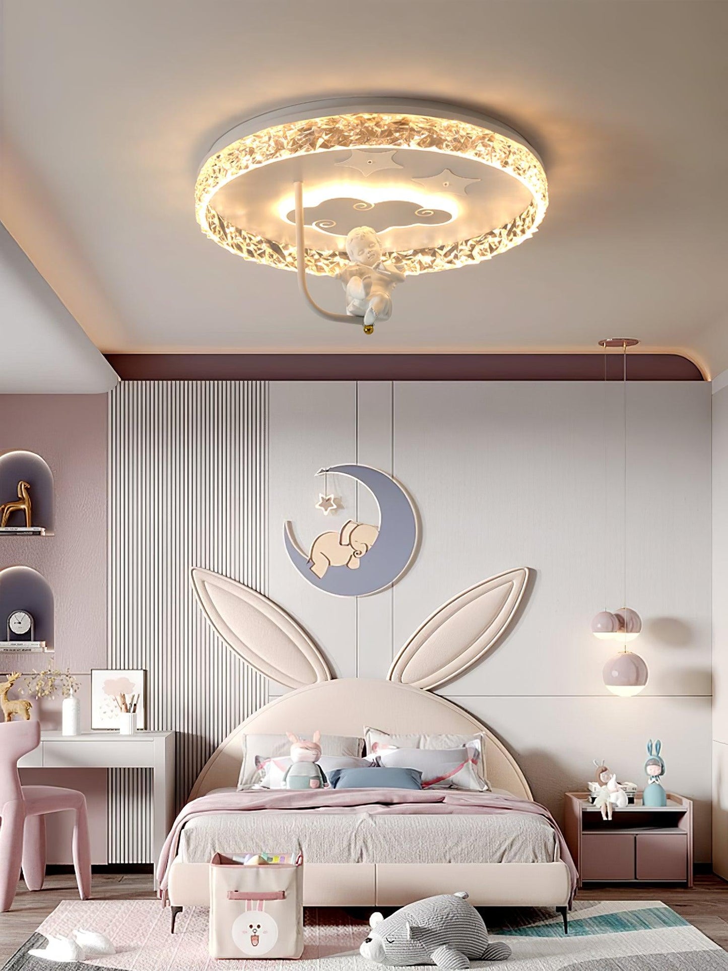 Round Carousel Children's Overhead fixture Ceiling Lamp