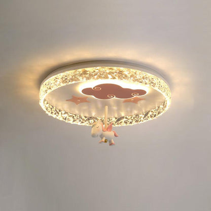 Round Carousel Children's Overhead fixture Ceiling Lamp