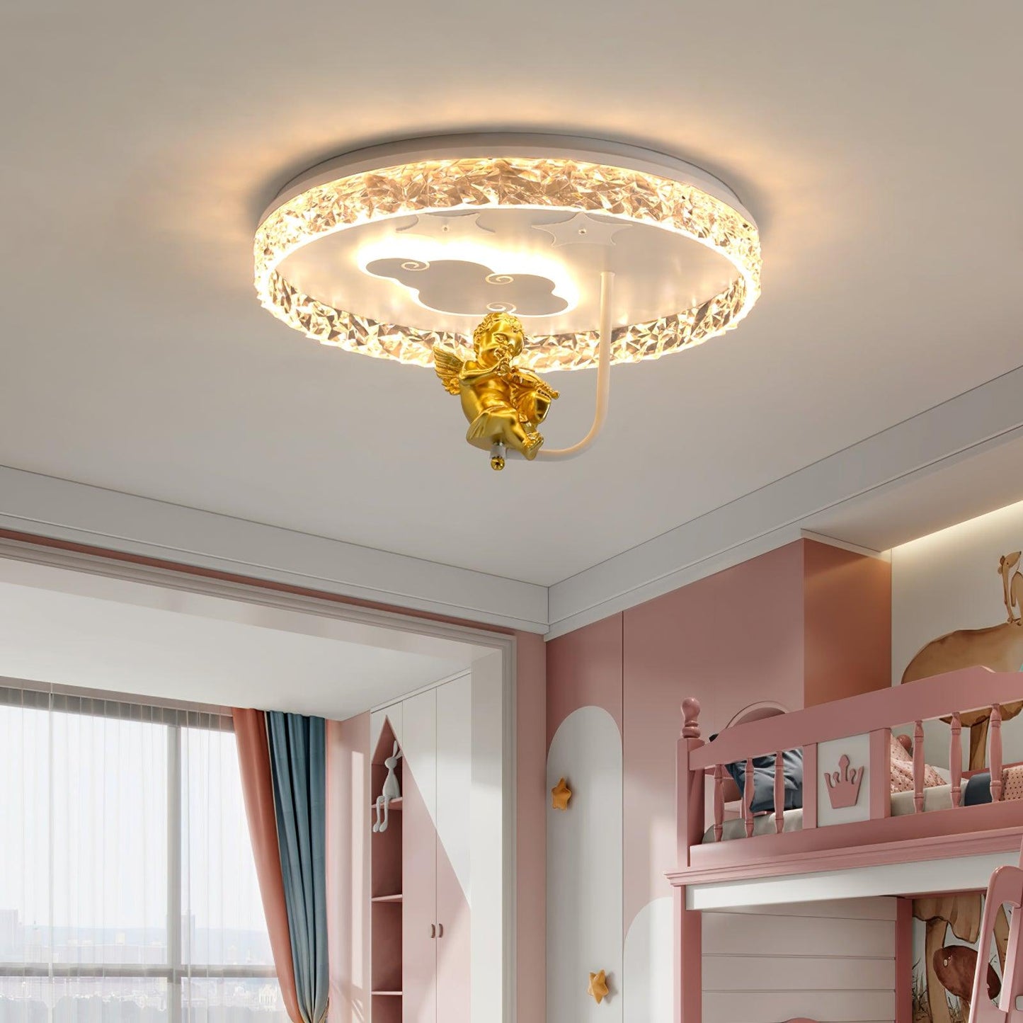 Round Carousel Children's Overhead fixture Ceiling Lamp