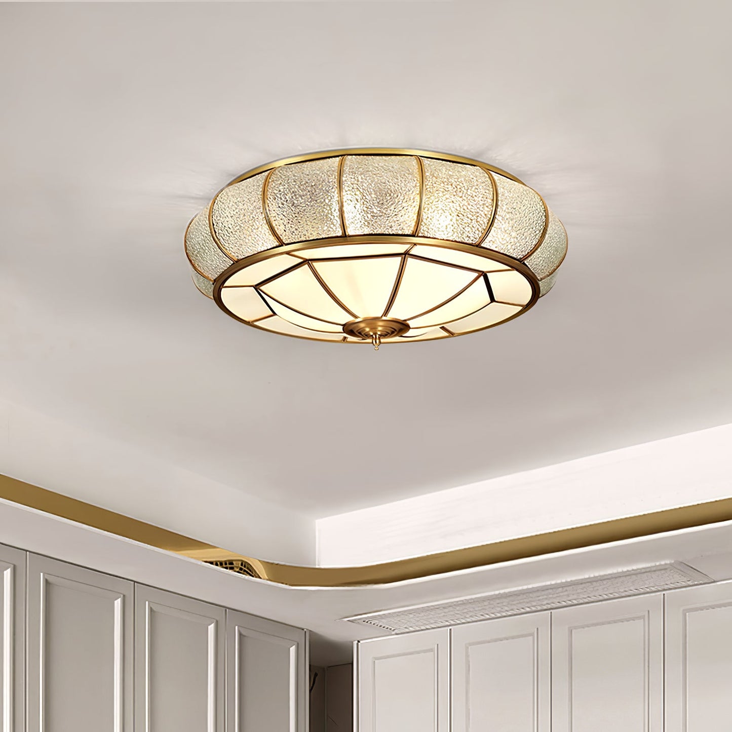 Round Textured Glass Flush mount light Ceiling Light