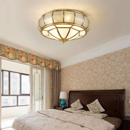 Round Textured Glass Flush mount light Ceiling Light