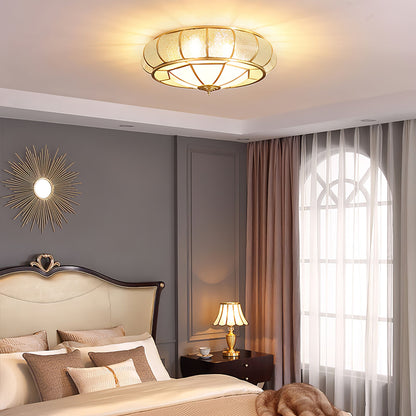 Round Textured Glass Flush mount light Ceiling Light