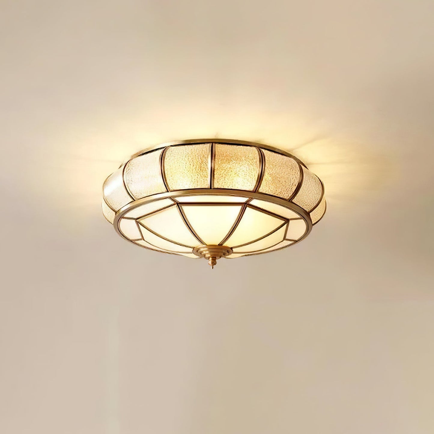 Round Textured Glass Flush mount light Ceiling Light