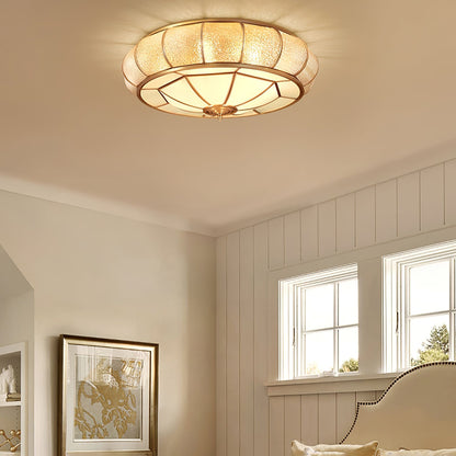 Round Textured Glass Flush mount light Ceiling Light