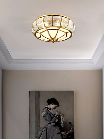 Round Textured Glass Flush mount light Ceiling Light