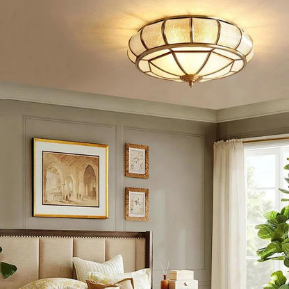 Round Textured Glass Flush mount light Ceiling Light