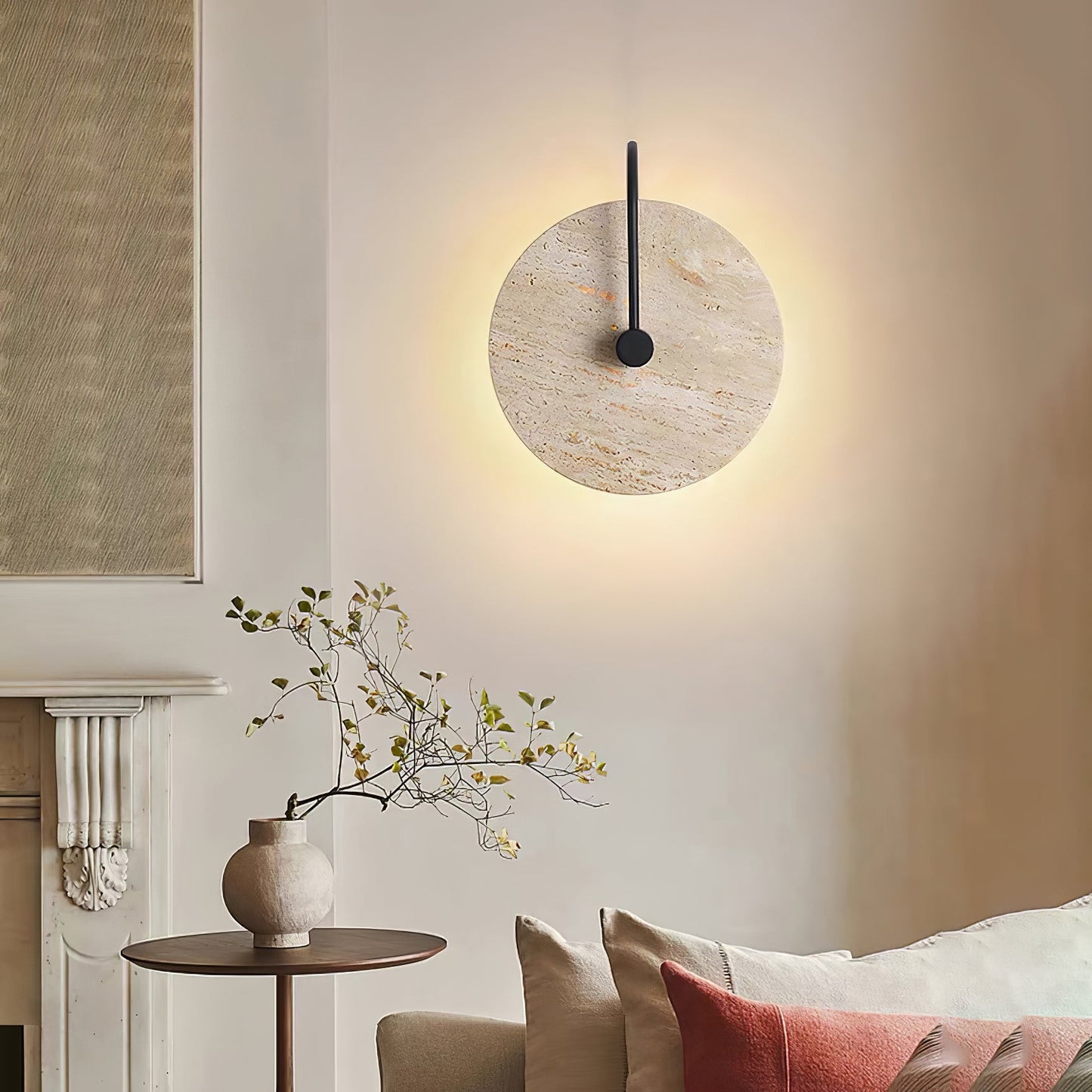 Round Travertine Lamp bracket Wall Lamp