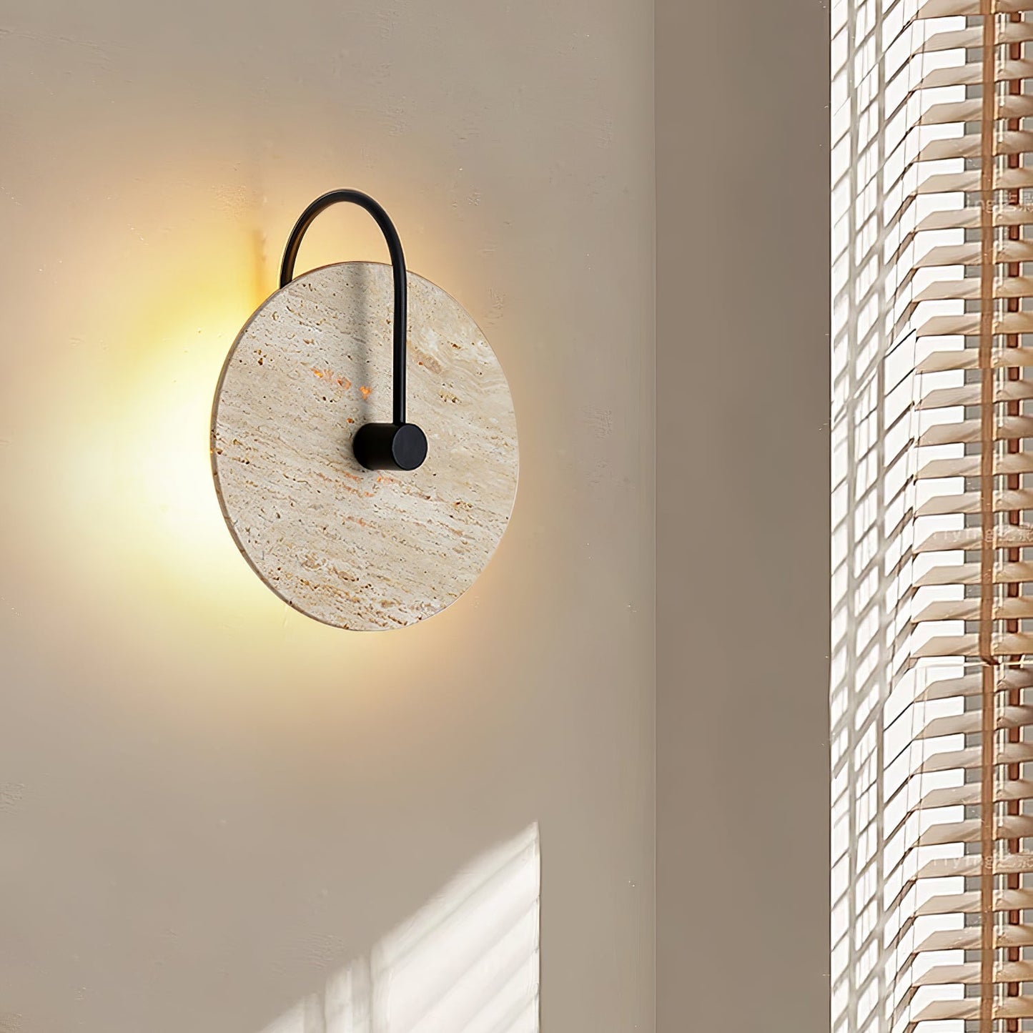 Round Travertine Lamp bracket Wall Lamp