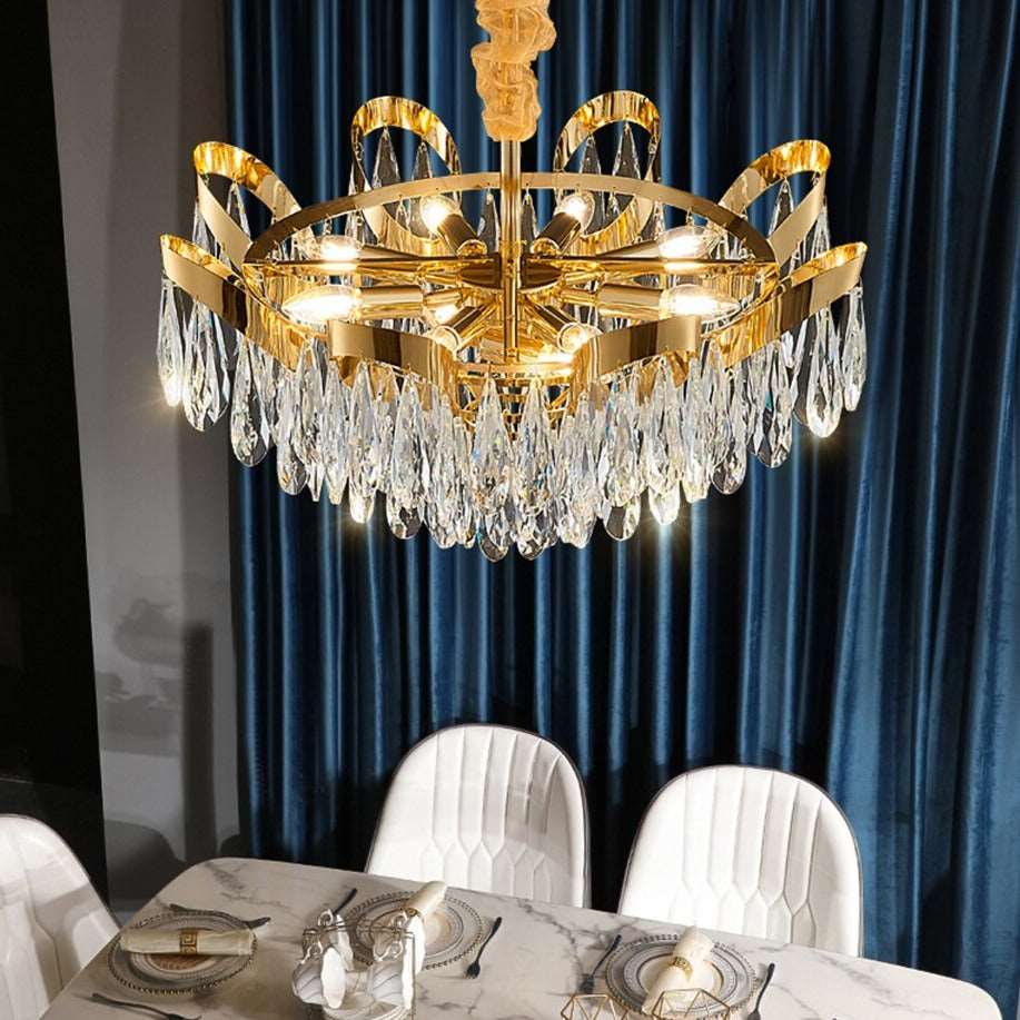 Andria Gold Plated Crystal Chandelier