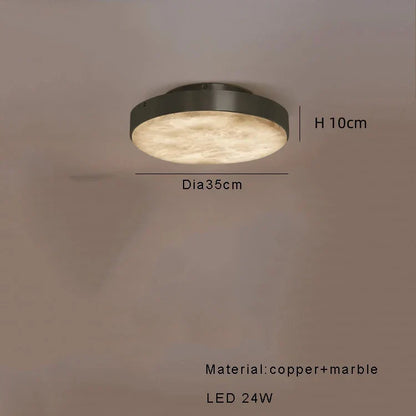 Moonshade Marble & Copper Ceiling Light