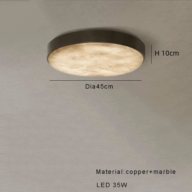 Moonshade Marble & Copper Ceiling Light