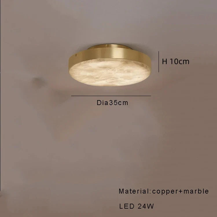 Moonshade Marble & Copper Ceiling Light