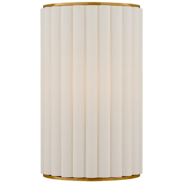 Wall Sconce, 1-Light, Hand-Rubbed Antique Brass, Linen Shade, 14"H (S 2440HAB-L CPWU1)