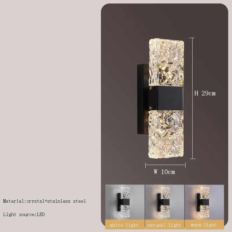 Water Ripple Crystal Wall Sconce