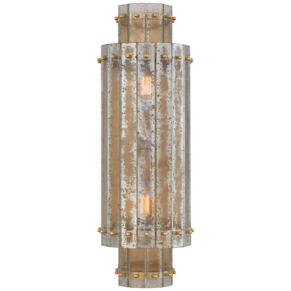 Wall Sconce, 2-Light, Hand-Rubbed Antique Brass, Antique Mirror, 21"H (S 2651HAB-AM CTZF4)