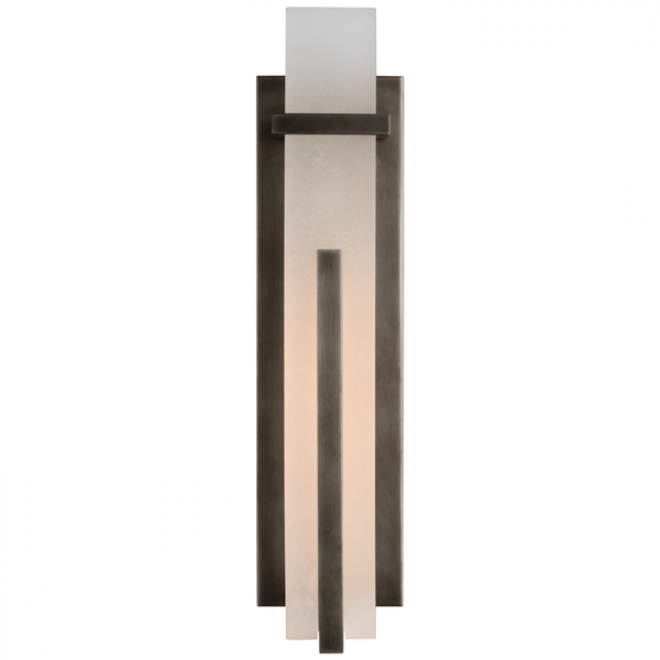 Large Wall Sconce, 1-Light, LED, Bronze, Alabaster Shade, 19.25"H (S 2910BZ-ALB CU2CC)