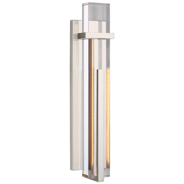 Large Wall Sconce, 1-Light, LED, Polished Nickel, Crystal Shade, 19.25"H (S 2910PN-CG CU2CE)